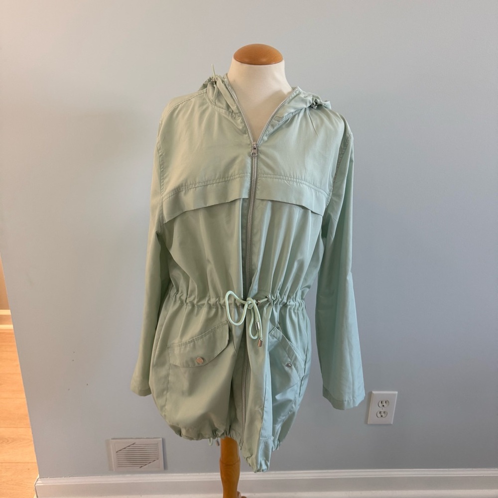 Primark Mint Green Hooded Drawstring Utility Jacket